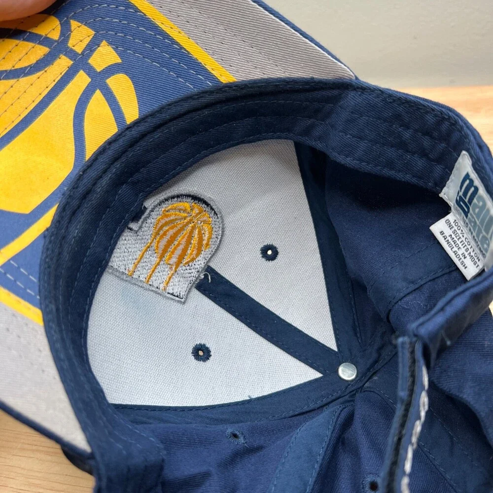 Indiana Pacers Strapback Hat Mens‎ Blue Baseball Cap Embroidered Logo NBA